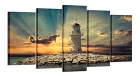 Quadro Decorativo Mosaico 5 Pecas Farol Quadro Decorativo Mosaico 5 Pecas Farol