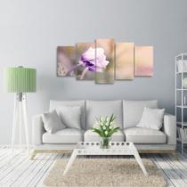 Quadro decorativo Mosaico 5 Peças Flor Para Quarto Sala