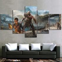 Quadro Decorativo Mosaico 5 Peças God Of War.