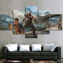 Quadro Decorativo Mosaico 5 Peças God Of War.