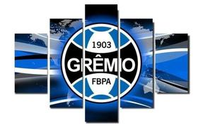 Quadro Decorativo Mosaico 5 Peças Grêmio Mdf 6Mm