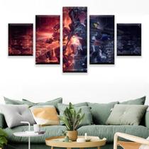 Quadro Decorativo Mosaico 5 Peças Halo 5 Guardians.