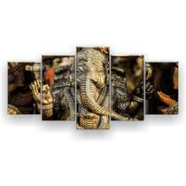 Quadro Decorativo Mosaico 5 Peças Hindu Ganesha