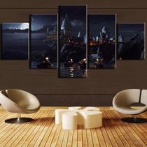 Quadro Decorativo Mosaico 5 Peças Hogwarts.