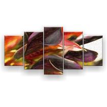 Quadro Decorativo Mosaico 5 Peças Lírio De Calla Flor