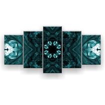 Quadro Decorativo Mosaico 5 Peças Mandala Pintura Abstrata