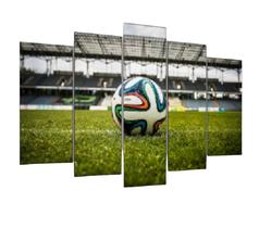 Quadro Decorativo Mosaico 5 Peças Mod105 Campo Bola Futebol