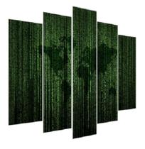 Quadro Decorativo Mosaico 5 Peças Mod1088 Mapa Verde Códigos Quadro Decorativo Mosaico 5 Peças Mod1088 Mapa Verde Códigos