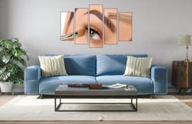 Quadro Decorativo Mosaico 5 Peças Mod1174 Sobrancelha