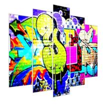 Quadro Decorativo Mosaico 5 Peças Mod1189 Grafiti