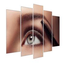 Quadro Decorativo Mosaico 5 Peças Mod1228 Cílios Sobrancelha