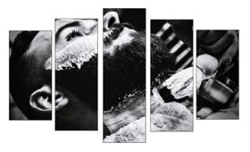 Quadro Decorativo Mosaico 5 Peças Mod825 Barba Barber 05