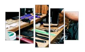 Quadro Decorativo Mosaico 5 Peças Mod833 Instrumentos Barber