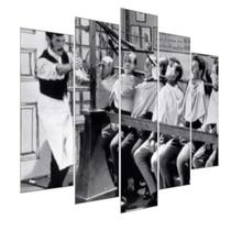 Quadro Decorativo Mosaico 5 Peças Mod932 Antigo Barber 07