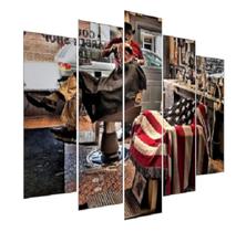 Quadro Decorativo Mosaico 5 Peças Mod939 Barber 10