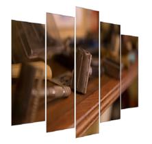 Quadro Decorativo Mosaico 5 Peças Mod943 Barber Shop 14