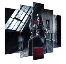 Quadro Decorativo Mosaico 5 Peças Mod944 Barber Shop 15