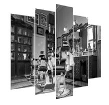 Quadro Decorativo Mosaico 5 Peças Mod947 Cadeiras Barber 18