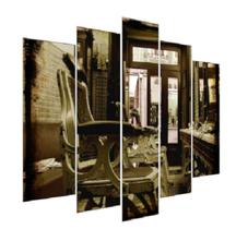Quadro Decorativo Mosaico 5 Peças Mod949 Barber Shop 19