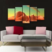 Quadro Decorativo Mosaico 5 Peças Mundo Alienígena