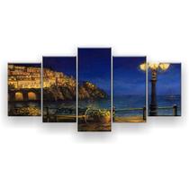 Quadro Decorativo Mosaico 5 Peças Noite De Verão