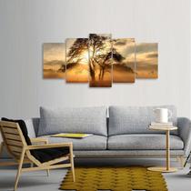 Quadro decorativo Mosaico 5 Peças Paisagem Sunset