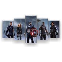 Quadro Decorativo Mosaico 5 Peças Pose Vingadores