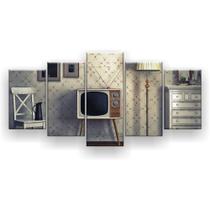 Quadro Decorativo Mosaico 5 Peças Televisão