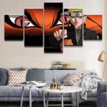 Quadro Decorativo Mosaico De 5 Peças Naruto Olhar Kurama