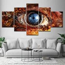 Quadro Decorativo Mosaico De 5 Peças Olho Mecânico