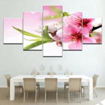 Quadro Decorativo Mosaico De 5 Peças Spa Velas E Margaridas