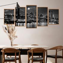 Quadro Decorativo Mosaico do Brooklyn Moldura Mel