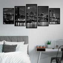 Quadro Decorativo Mosaico do Brooklyn Moldura Preta Quadro Decorativo Mosaico do Brooklyn Moldura Preta
