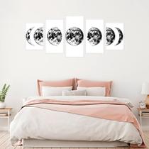 Quadro Decorativo Mosaico Fases Da Lua Preto E Branco