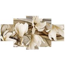 Quadro Decorativo Mosaico Flores de Lírios Dourada