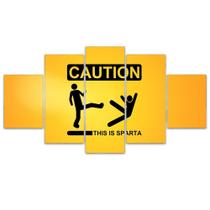 Quadro Decorativo Mosaico MDF 300 Caution This is Sparta 115x60cm