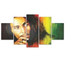 Quadro Decorativo Mosaico MDF Bob Marley 115x60cm