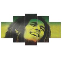 Quadro Decorativo Mosaico MDF Bob Marley 2 115x60cm