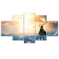 Quadro Decorativo Mosaico MDF Zelda Breath of The Wild Montanha
