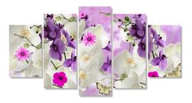 Quadro Decorativo Mosaico Mosaico Flor Orquídea Branca Quadro Decorativo Mosaico Mosaico Flor Orquídea Branca