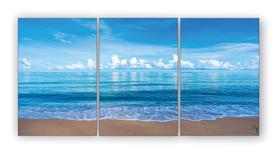 Quadro Decorativo Mosaico Paisagem Mar 3 Peças