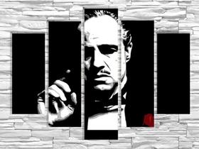 Quadro Decorativo Mosaico Sala Dom Corleone 5 Partes