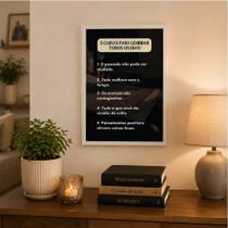 Quadro Decorativo Motivacional " 5 coisas para lembrar ."