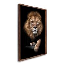 Quadro Decorativo Motivacional Leão com 1 Tela 50x75cm ou 60x90cm de Parede para Sala Quarto Hall