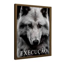 Quadro Decorativo Motivacional Lobo em Execução em Moldura Caixa