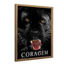 Quadro Decorativo Motivacional Pantera com Coragem em Moldura Caixa Quadro Decorativo Motivacional Pantera com Coragem em Moldura Caixa