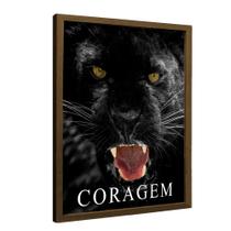 Quadro Decorativo Motivacional Pantera com Coragem em Moldura Caixa Quadro Decorativo Motivacional Pantera com Coragem em Moldura Caixa