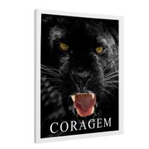 Quadro Decorativo Motivacional Pantera com Coragem em Moldura Caixa Quadro Decorativo Motivacional Pantera com Coragem em Moldura Caixa