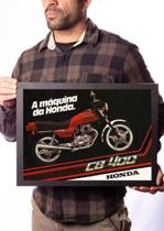 Quadro Decorativo Moto Honda Cb 400 Propaganda Vintage