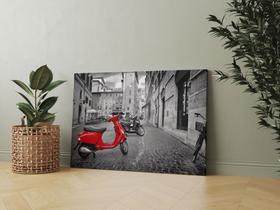 Quadro Decorativo Moto Vermelha Canvas 60x90 - Foto Paulista